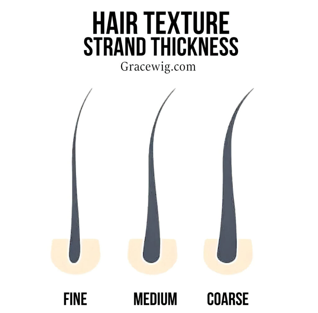 Fine Medium Coarse Hair Texture