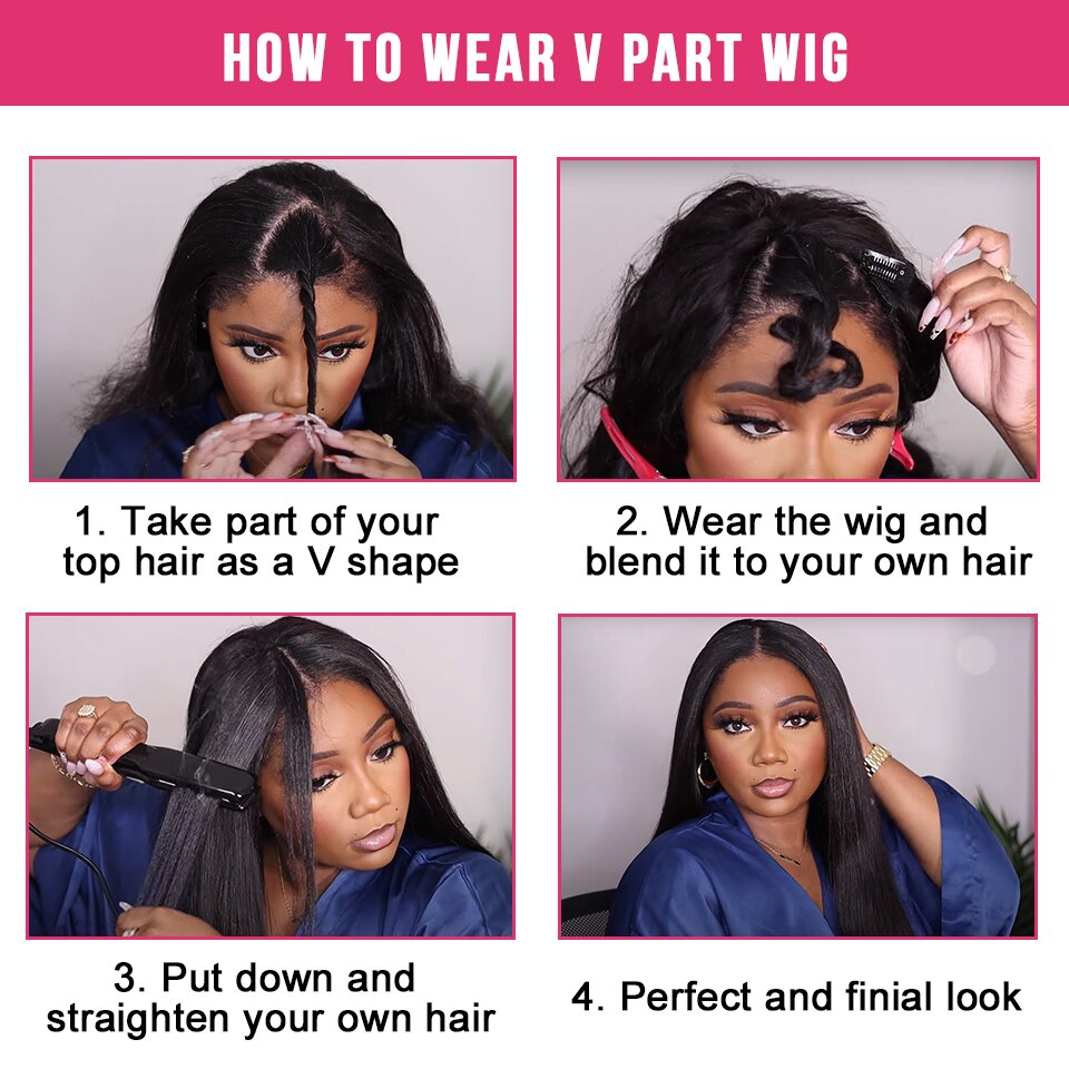 how to wear v part wigs