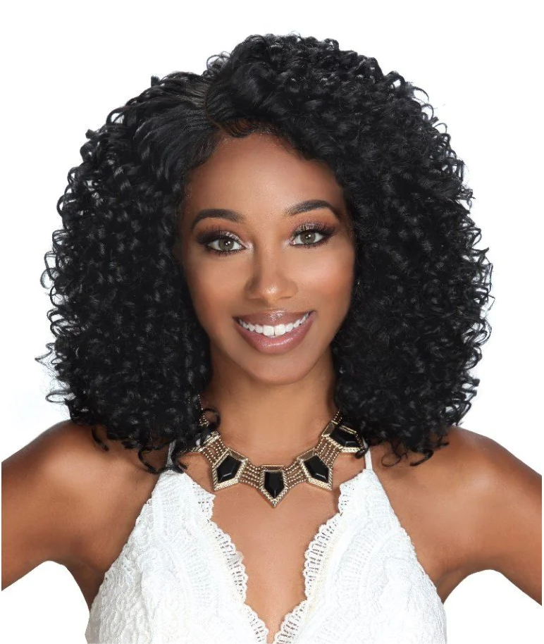 water wave wig front face