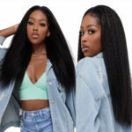 Kinky Straight Wigs Human Hair 4C Edge Baby Hair