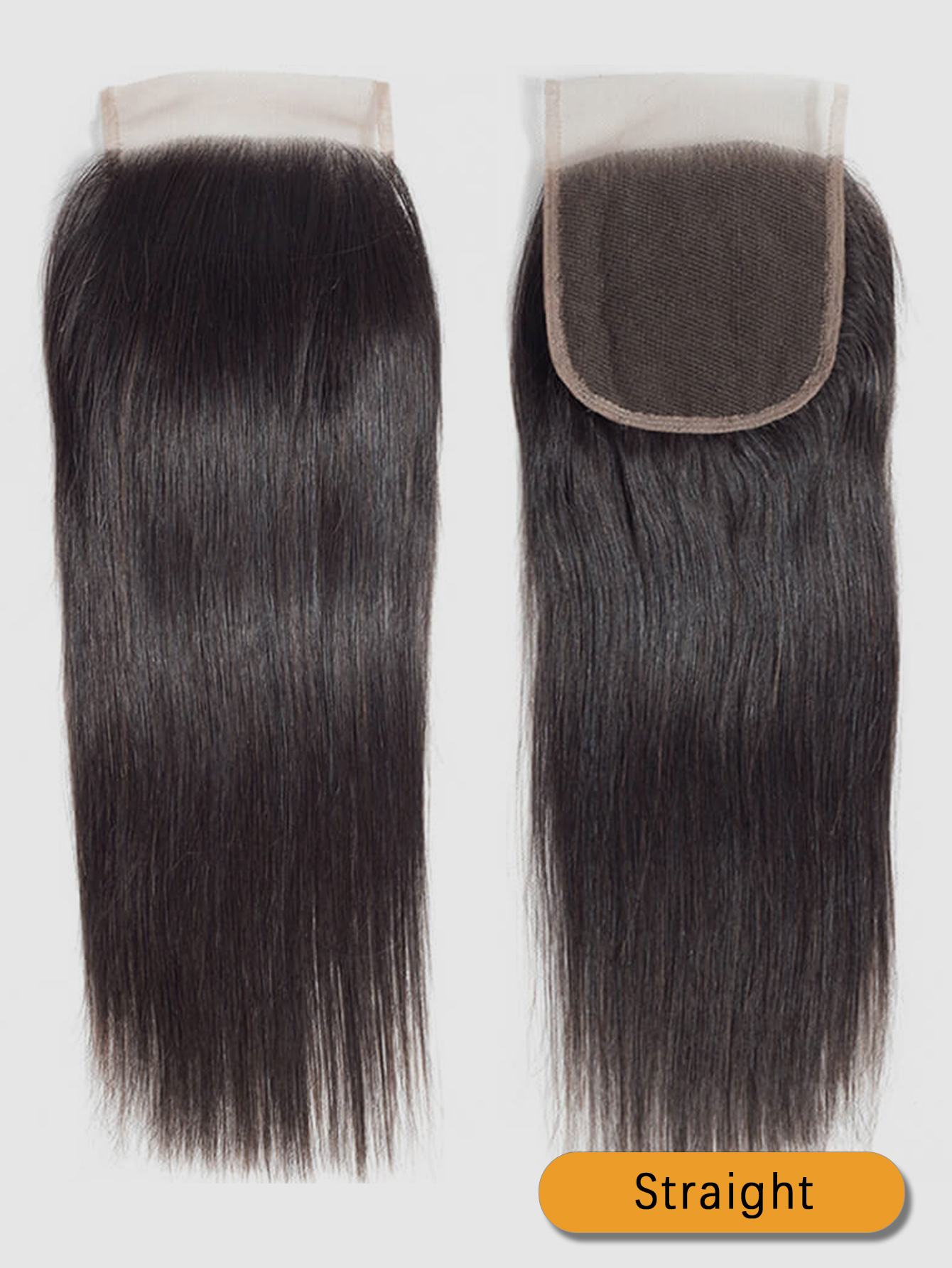 Straight human hair closure