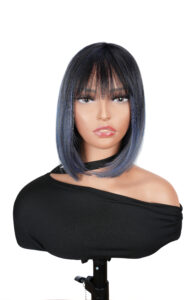 BOB wig straight hair fully machined synthetic fiber hair band with air bangs suitable for daily use