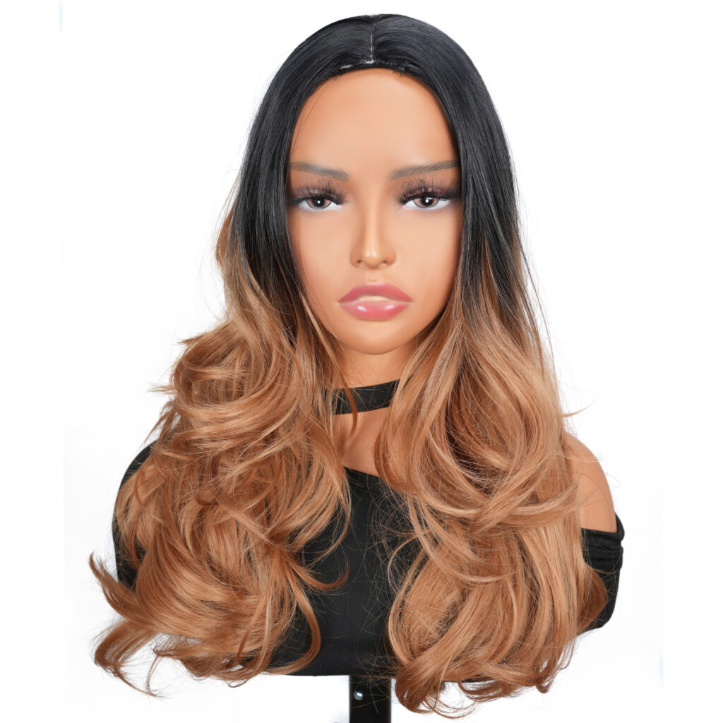 Grace Wig Body Wave Blonde Brown 1BT27 Color Wig Heat Friendly Synthetic Wig for Black Women