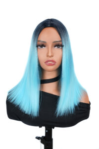 Heat Friendly Grace Wig Machine Made Average Size Cap 1BT85C Color Straight Synthetic Hair Wig